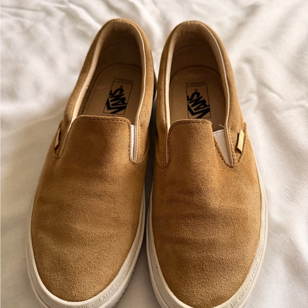 Vans Men's Brown Suede Slip-On Loafers